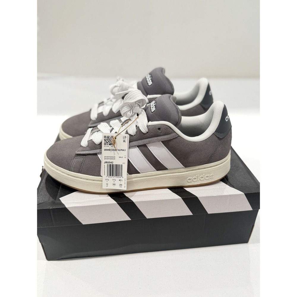 Adidas Grand Court Men's 12 Womens10.5 Athletic Shoes Gray White Casual Sneakers